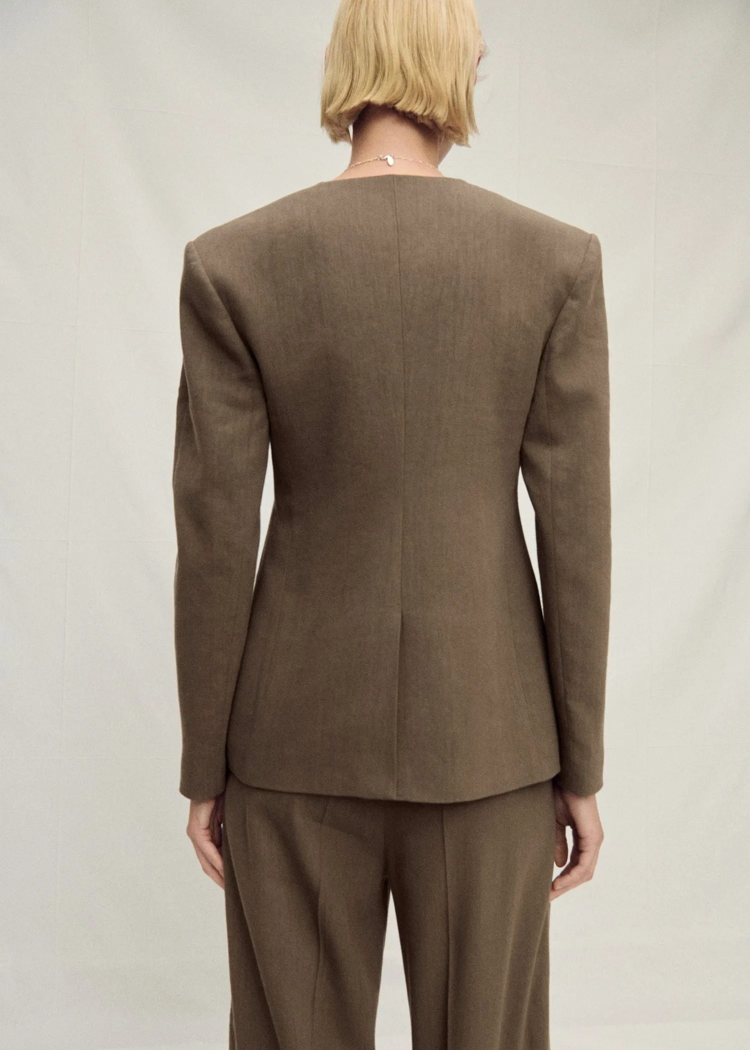 Seamless linen suit jacket
