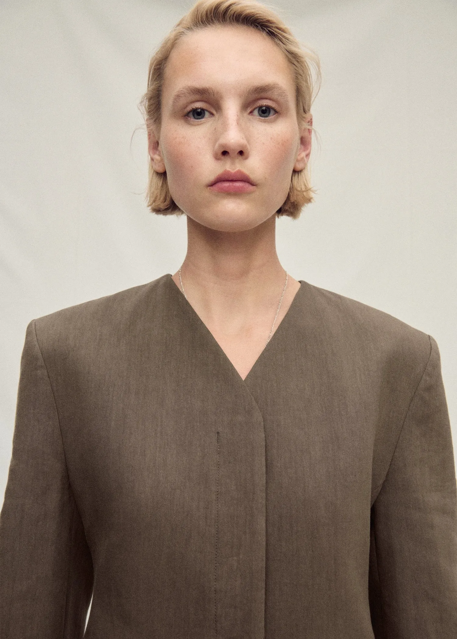 Seamless linen suit jacket