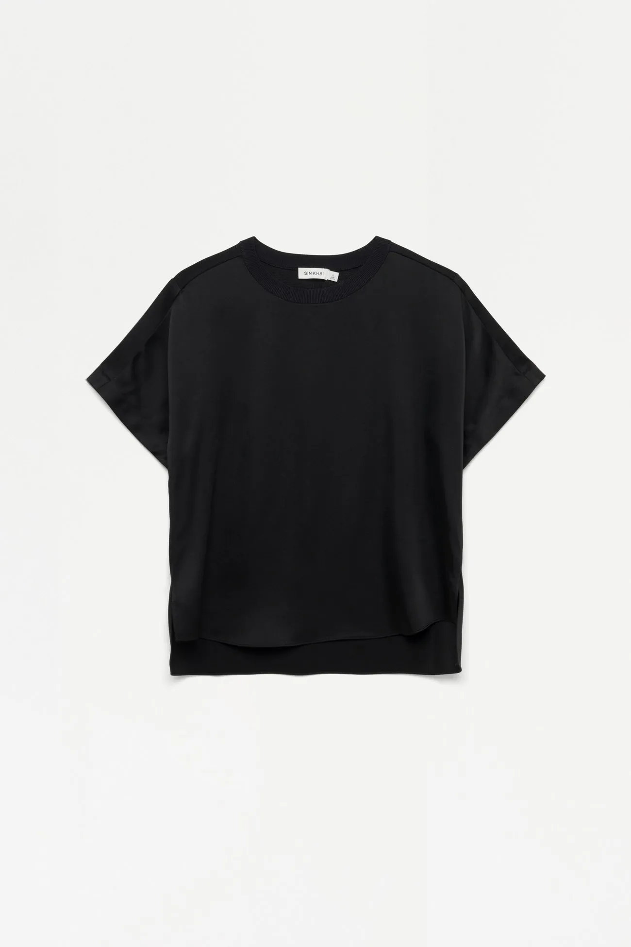 SIMKHAI - Addy Short Sleeve Knit Back T Shirt - Black