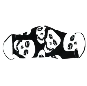 Skulls Black and White Fabric Face Masks