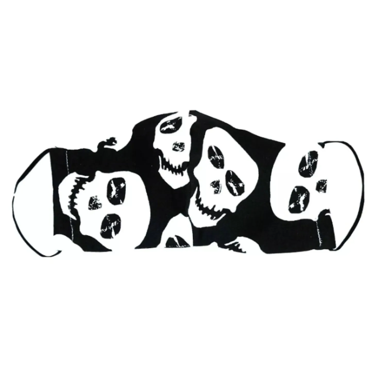 Skulls Black and White Fabric Face Masks