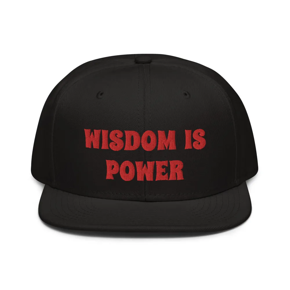 Snapback Hat "2052-0111 Wisdom Is Power (Red Logo)"