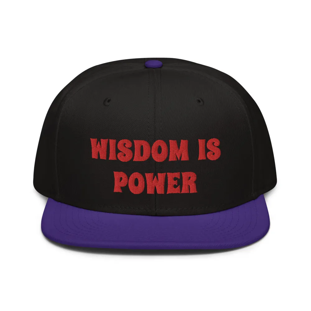 Snapback Hat "2052-0111 Wisdom Is Power (Red Logo)"