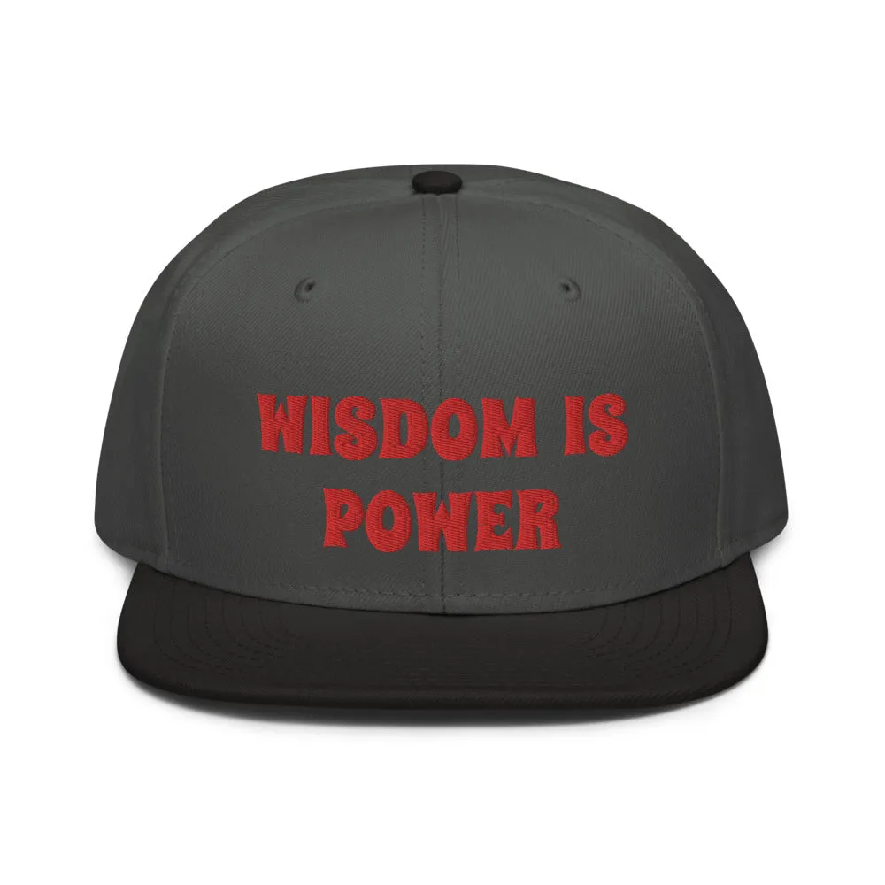 Snapback Hat "2052-0111 Wisdom Is Power (Red Logo)"