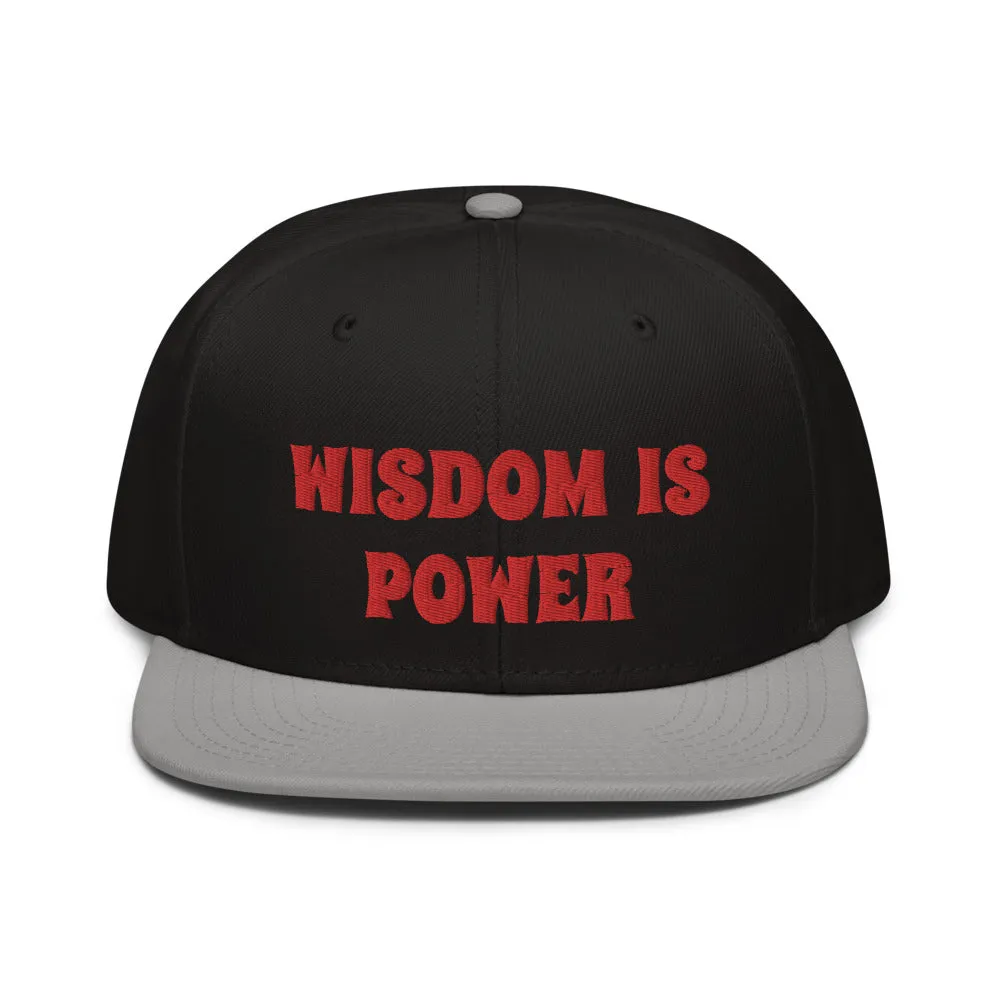 Snapback Hat "2052-0111 Wisdom Is Power (Red Logo)"