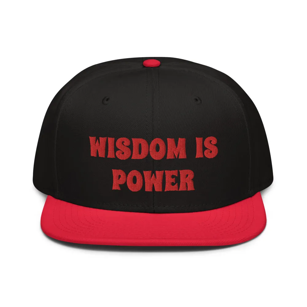 Snapback Hat "2052-0111 Wisdom Is Power (Red Logo)"