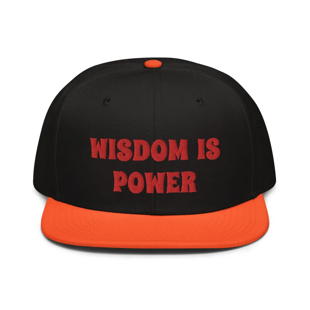 Snapback Hat "2052-0111 Wisdom Is Power (Red Logo)"