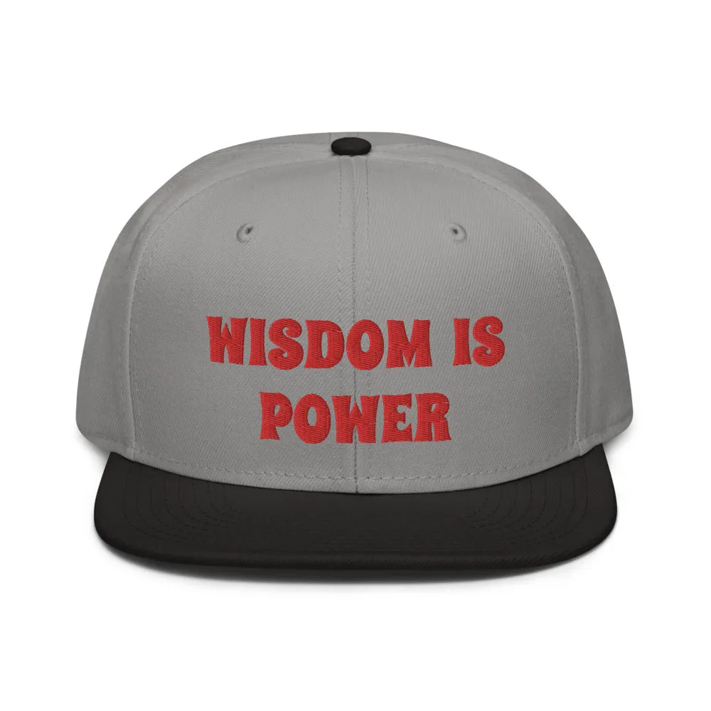 Snapback Hat "2052-0111 Wisdom Is Power (Red Logo)"