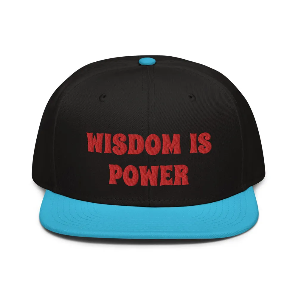 Snapback Hat "2052-0111 Wisdom Is Power (Red Logo)"