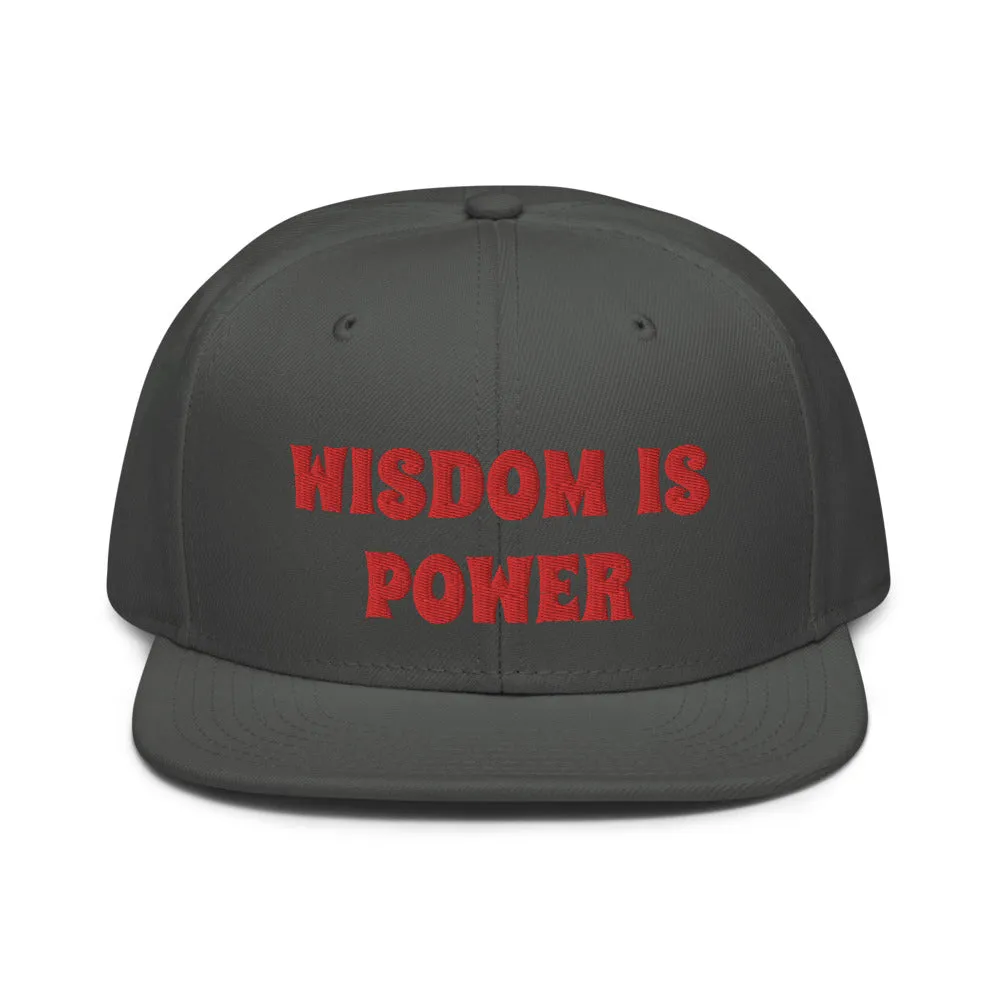 Snapback Hat "2052-0111 Wisdom Is Power (Red Logo)"