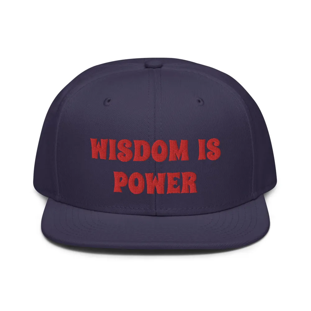 Snapback Hat "2052-0111 Wisdom Is Power (Red Logo)"
