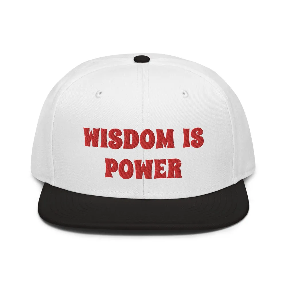 Snapback Hat "2052-0111 Wisdom Is Power (Red Logo)"