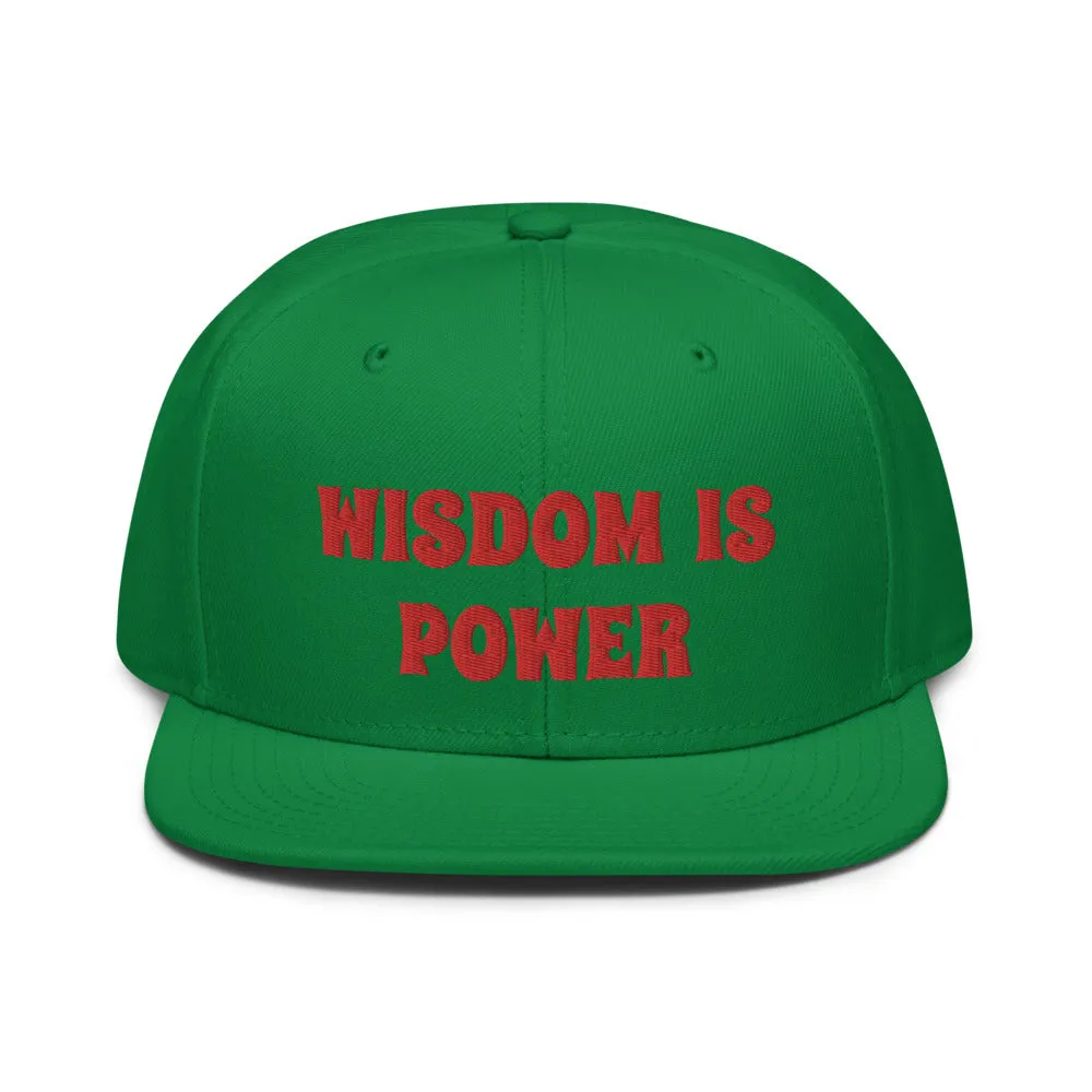 Snapback Hat "2052-0111 Wisdom Is Power (Red Logo)"