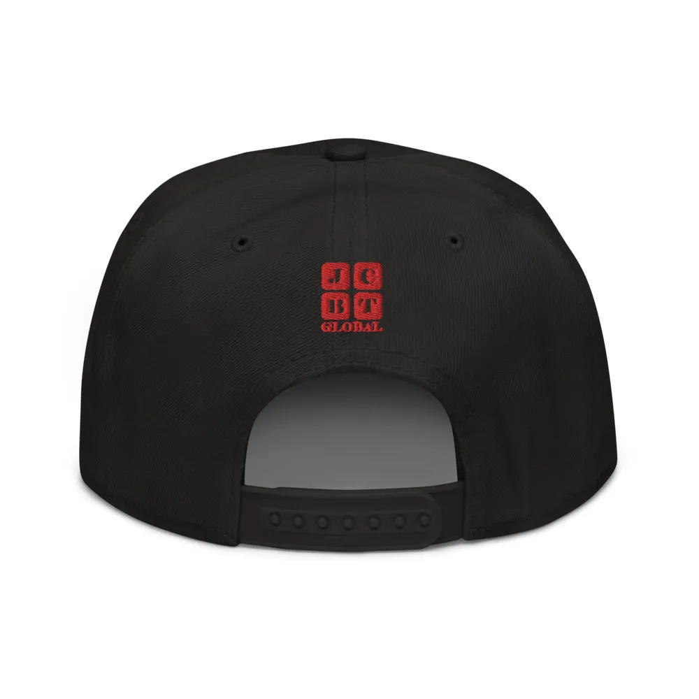 Snapback Hat "2052-0111 Wisdom Is Power (Red Logo)"
