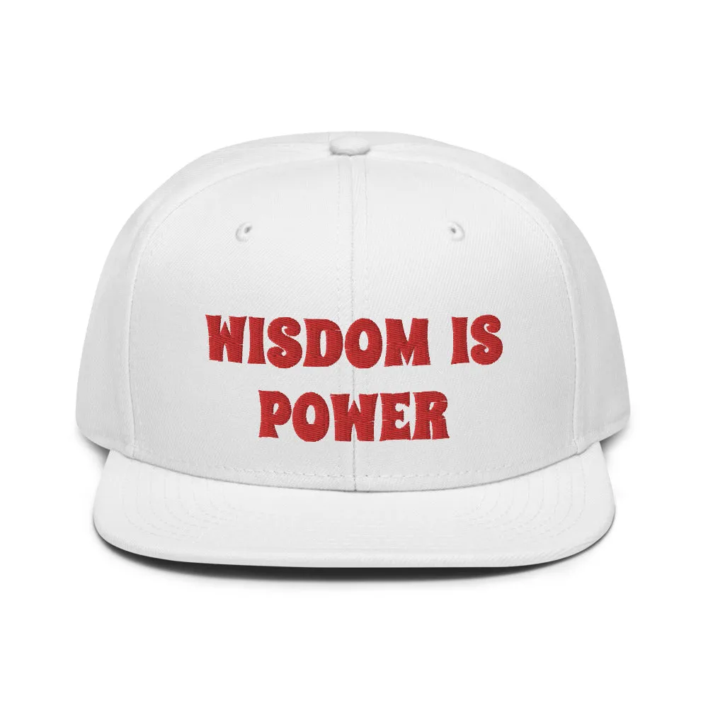 Snapback Hat "2052-0111 Wisdom Is Power (Red Logo)"