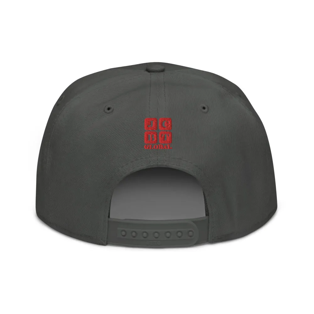 Snapback Hat "2052-0111 Wisdom Is Power (Red Logo)"
