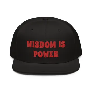 Snapback Hat "2052-0111 Wisdom Is Power (Red Logo)"