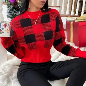 Sonya - classic checked women's jumper