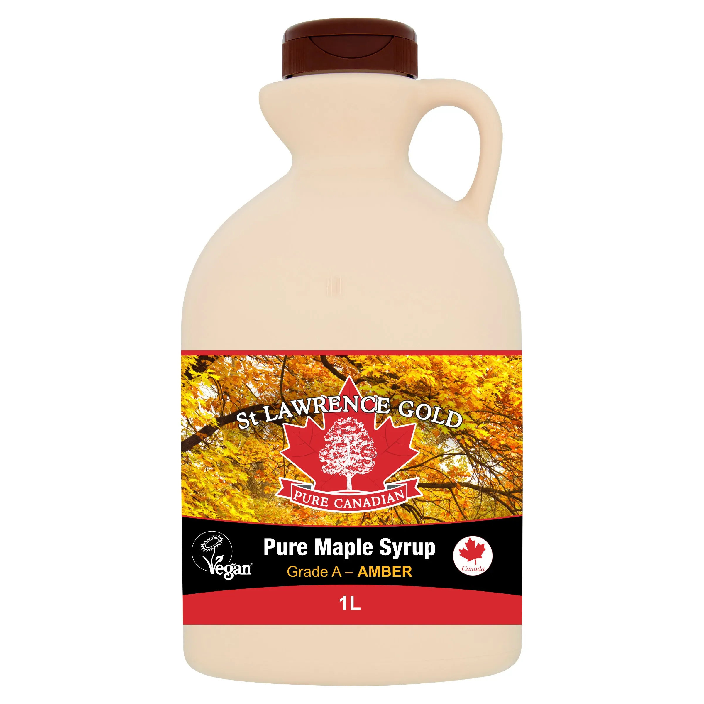 St Lawrence Gold Pure Canadian Maple Syrup Grade A Amber 1L