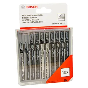 Stichsägeblatt Set 10-tlg. für Holz, für saubere / schnelle / präzise Schnitte, T-Schaft Aufnahme