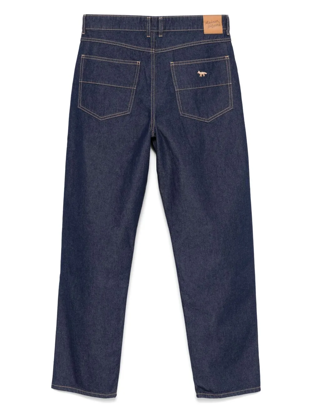 Straight-leg denim jeans