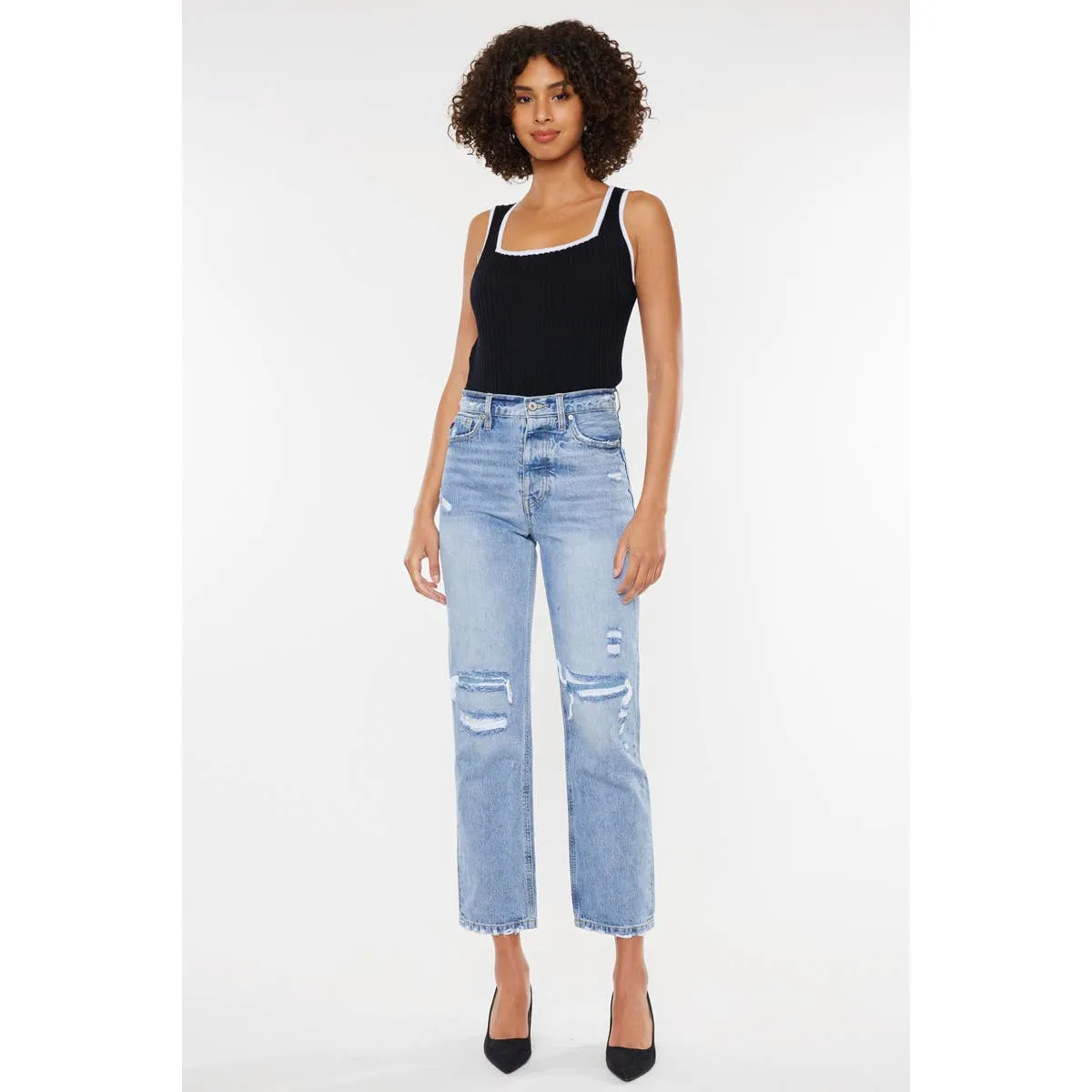 Structured Light Wash KanCan Jeans