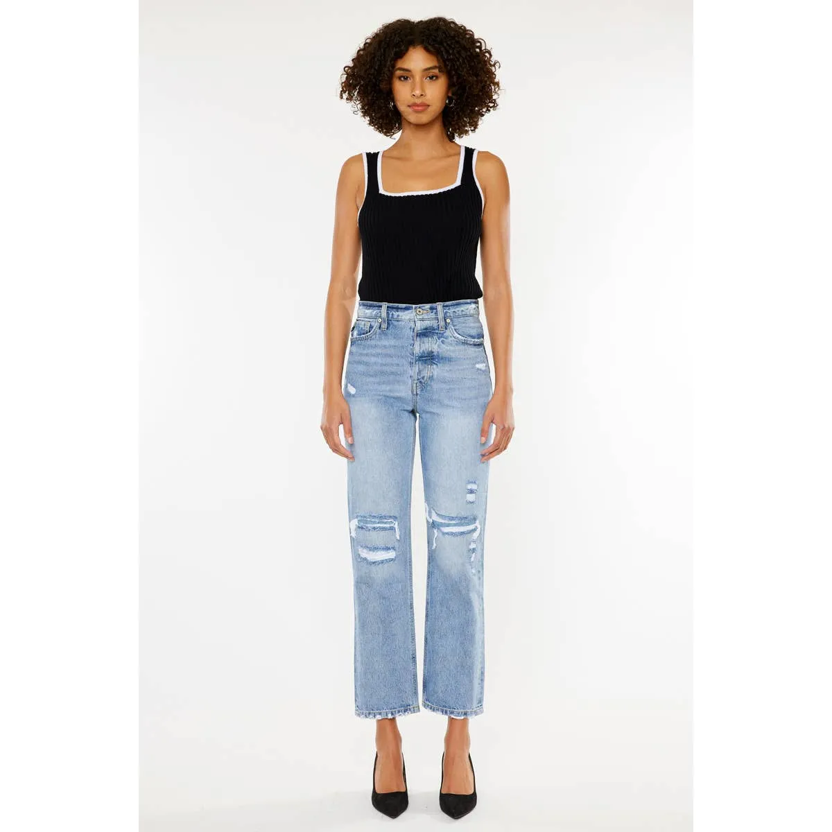 Structured Light Wash KanCan Jeans