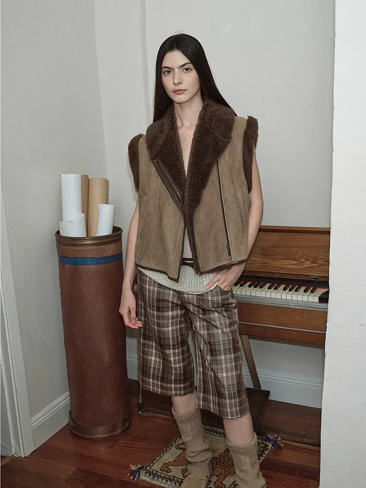 Suede Shearling Vest
