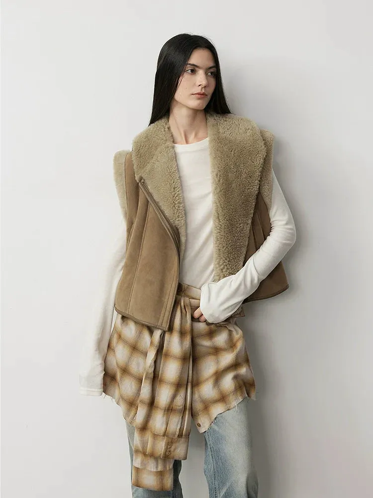 Suede Shearling Vest