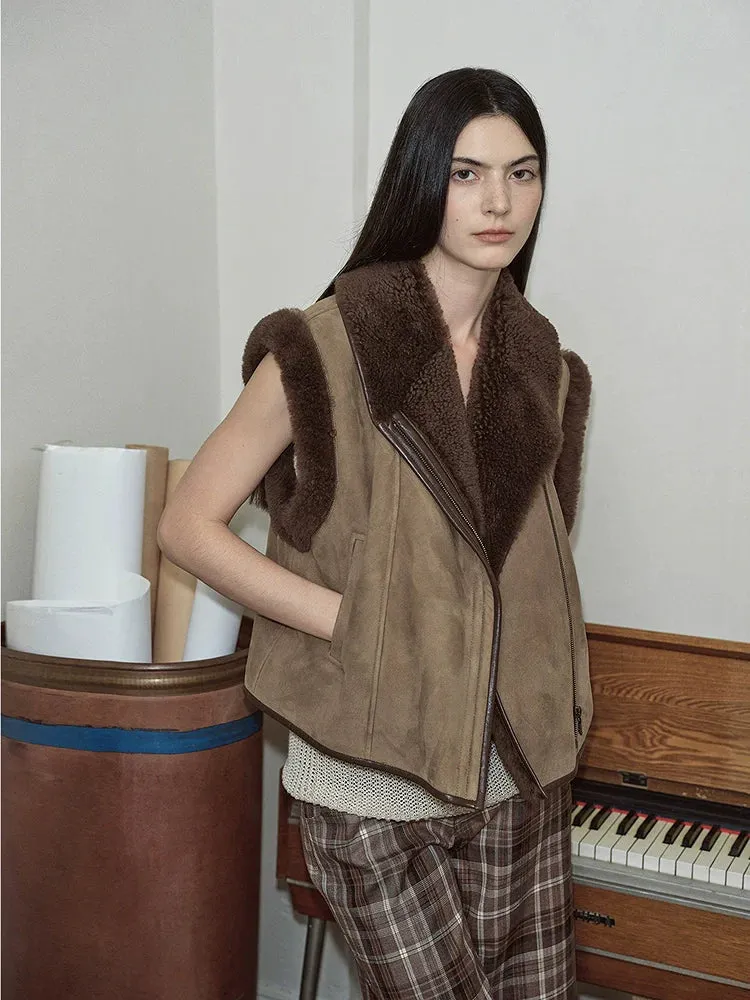 Suede Shearling Vest