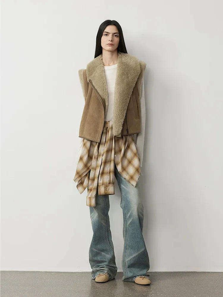Suede Shearling Vest