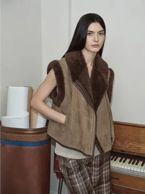 Suede Shearling Vest