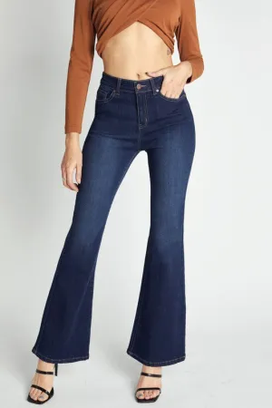 Super High rise 1 button basic 5 pocket Flare