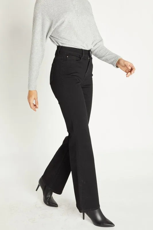 Super High rise 1 button basic 5 pocket Flare