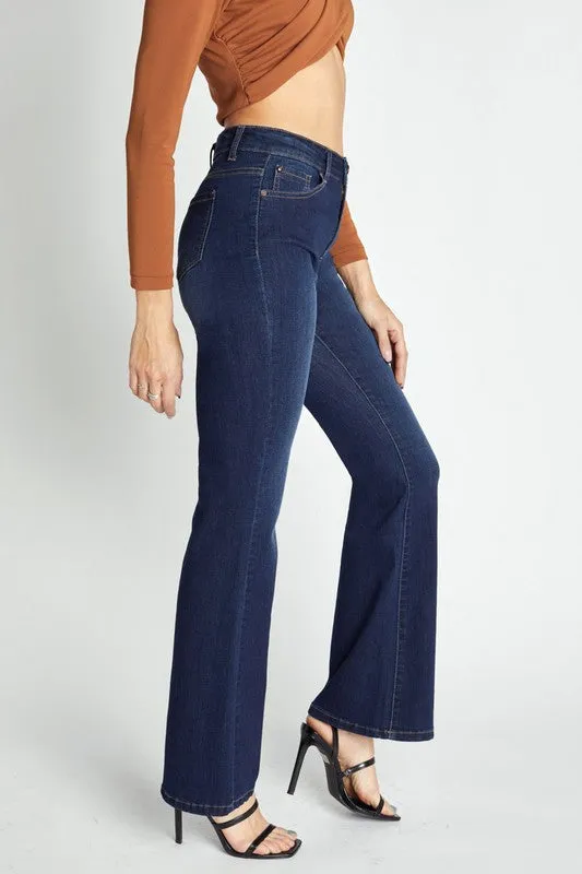 Super High rise 1 button basic 5 pocket Flare