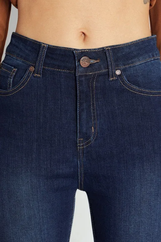 Super High rise 1 button basic 5 pocket Flare
