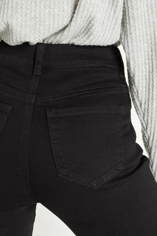 Super High rise 1 button basic 5 pocket Flare