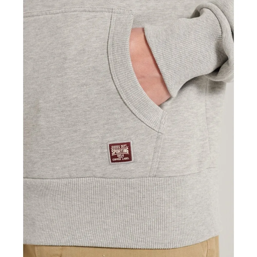Superdry Vintage Label Chenille Ub Hood Grey Marl