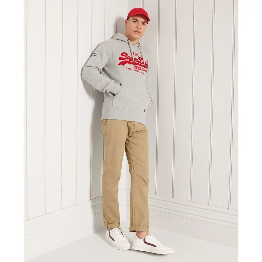 Superdry Vintage Label Chenille Ub Hood Grey Marl