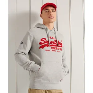 Superdry Vintage Label Chenille Ub Hood Grey Marl