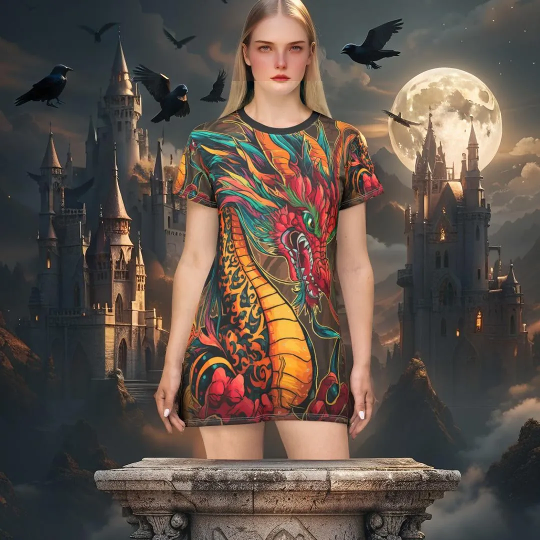 T-Shirt Dress  - Fire Dragon