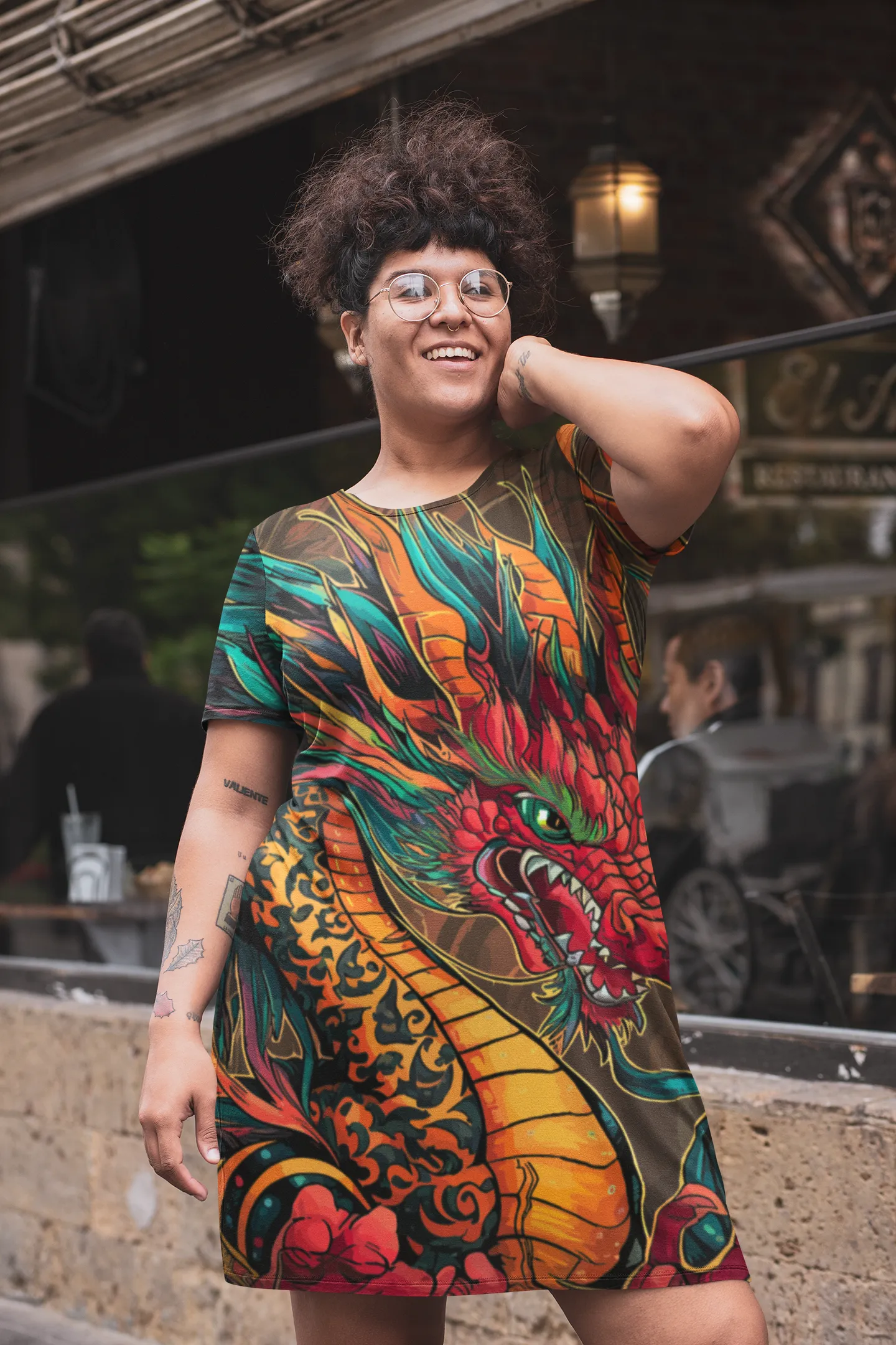 T-Shirt Dress  - Fire Dragon