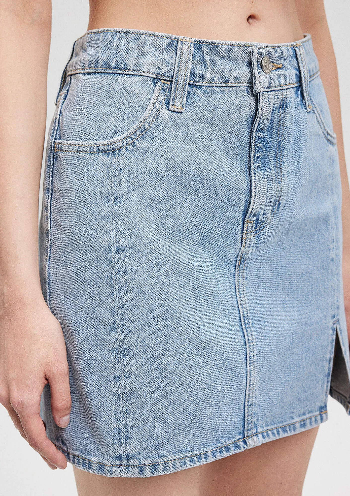 Talia Light Denim Jean Skirt