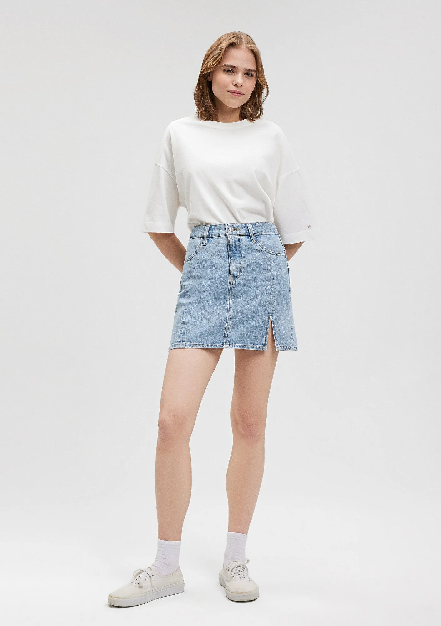 Talia Light Denim Jean Skirt
