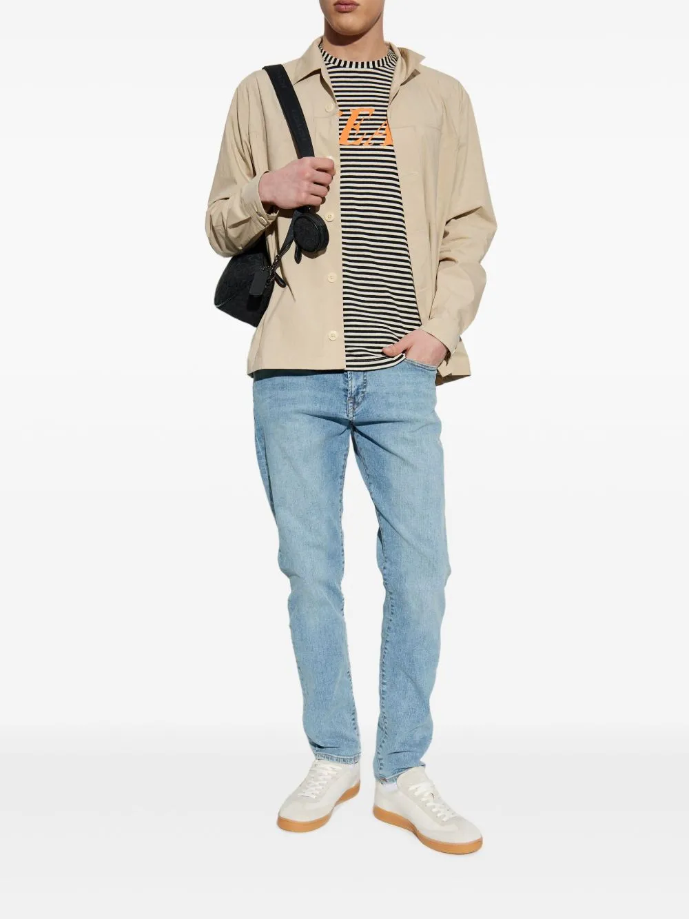 Tapered denim cotton jeans