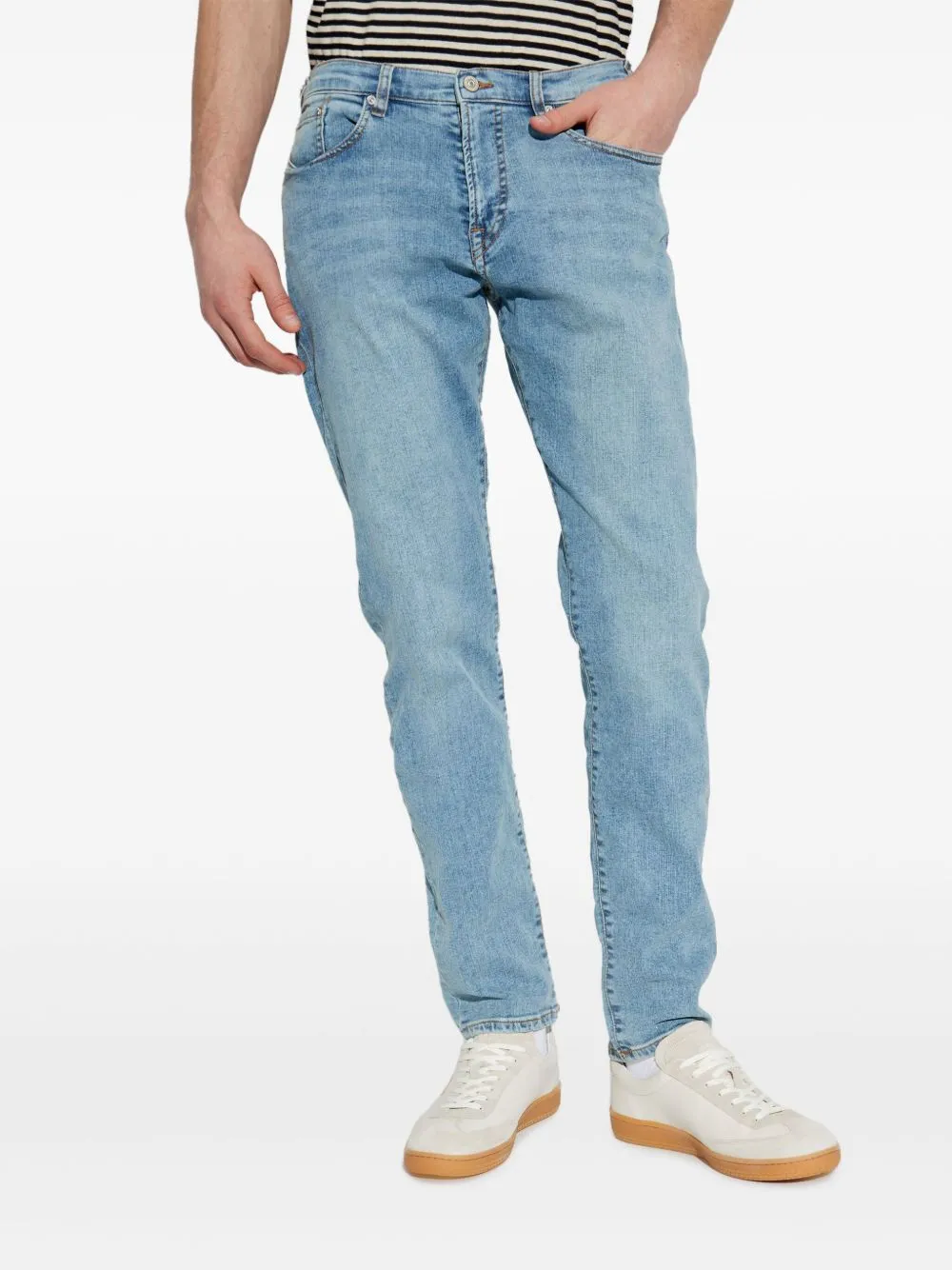 Tapered denim cotton jeans
