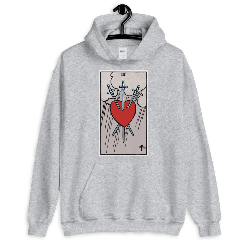 Tarot Card Three of Swords Hoodie