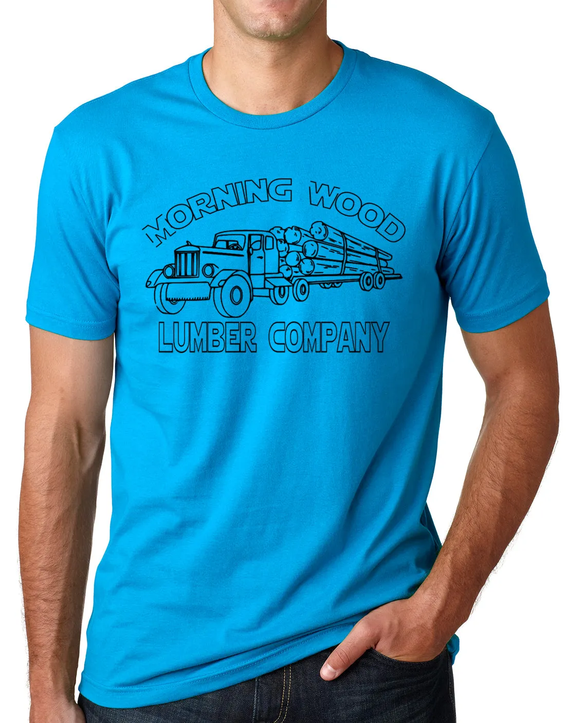 Think Out Loud Apparel Morning Wood Lumber Company Funny T-shirt Humor tee
