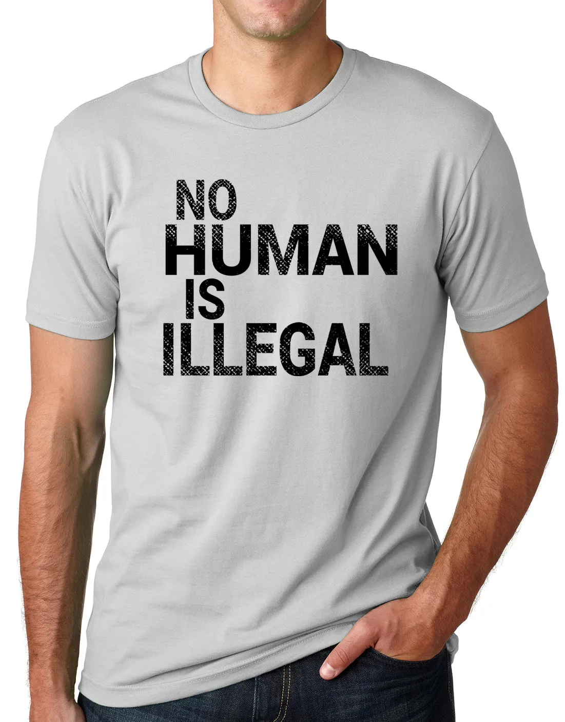 Think Out Loud Apparel No Human Is Illegal Humanitarian t shirt immigration Tee