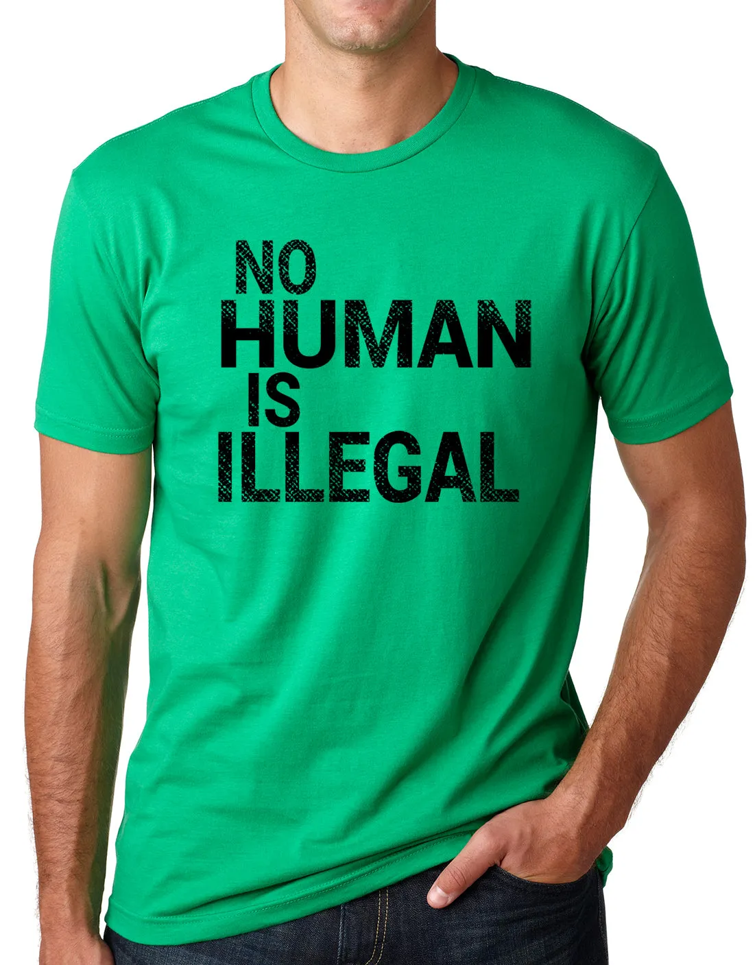 Think Out Loud Apparel No Human Is Illegal Humanitarian t shirt immigration Tee